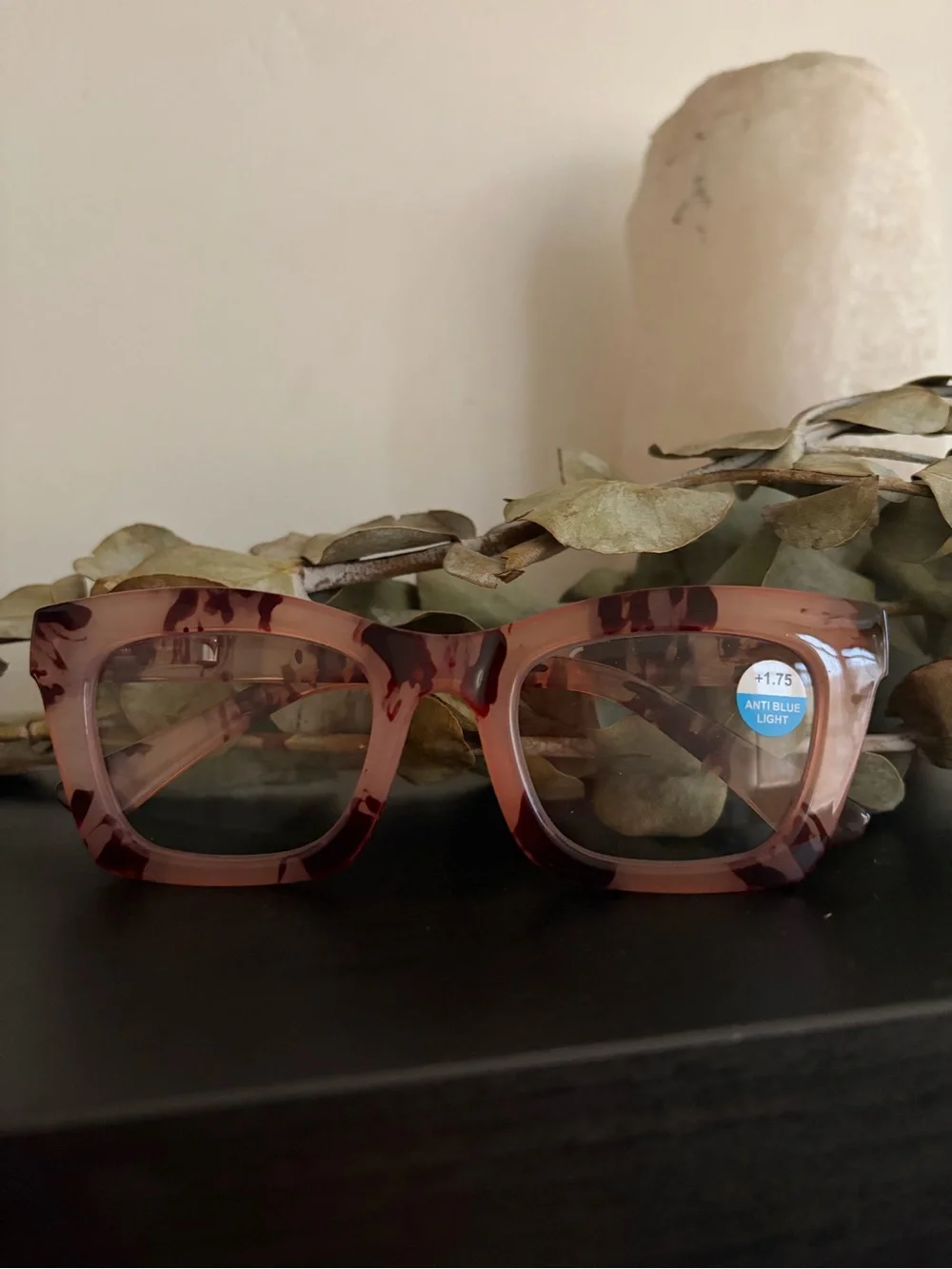 Stylish Women's Rectangular reading glasses in Rose Tortoise